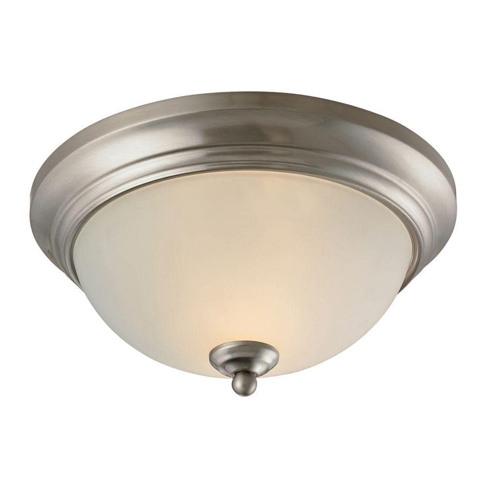 Titan Lighting Huntington 2-Light Brushed Nickel Ceiling Flush Mount TN ...