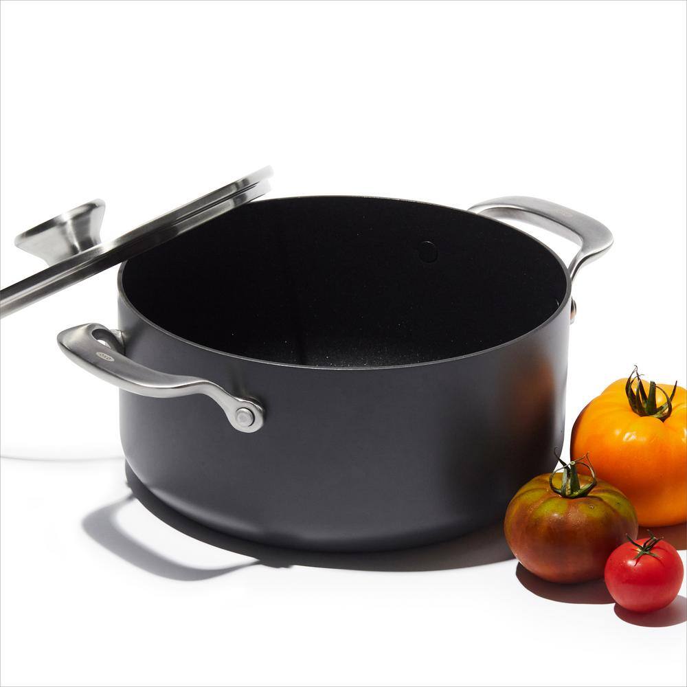 OXO 5QT Black Aluminum Nonstick Stock Pot with Lid