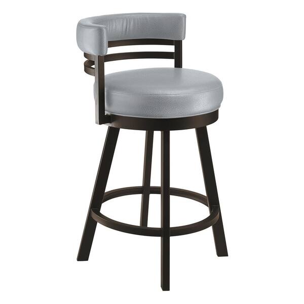 Taylor Gray Home Lincoln 26 in. Gray Steel Swivel Bar Stool