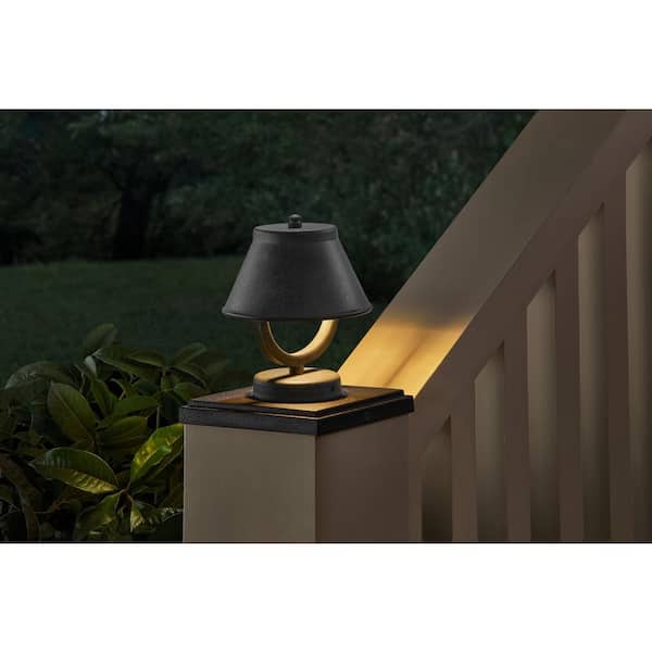 Cann River 6.75 in. Low Voltage Gray Aluminum Hardwired Weather Resistant Integrated LED Outdoor Pier Mount Light