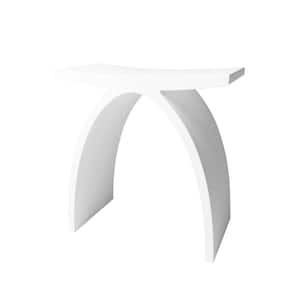 Solid Surface Vanity Seat in Matte White