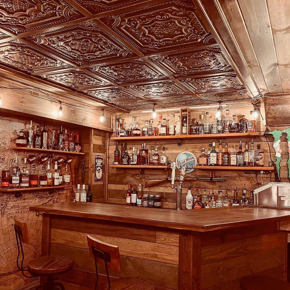 Elizabethan Weathered Iron 24" Square PVC Ceiling Tile