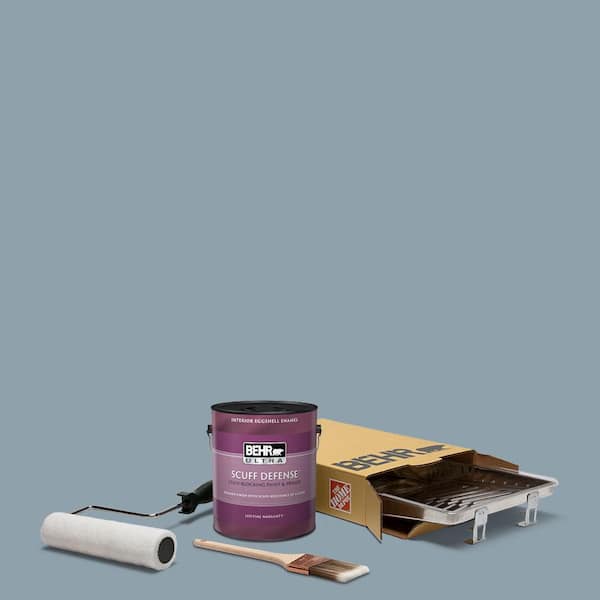 BEHR 1 gal. #N480-4 French Colony Extra Durable Eggshell Enamel Interior Paint and 5-Piece Wooster Set All-in-One Project Kit