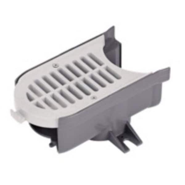 4" Spee-D Contour Channel Drain Middle Section and Gray Grate 9 Piece Kit