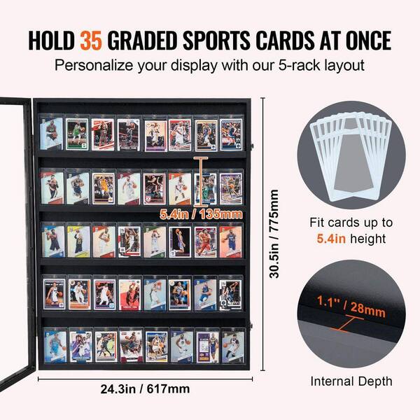 SKYSHALO 35 Graded Black Sports Card Display Case 24.3x30.5x2.1 in. UV  Protection Card Picture Frame Clear View Glass 2025 Update  QYZSKJZX24338KR8ZV0-S319 - The Home Depot
