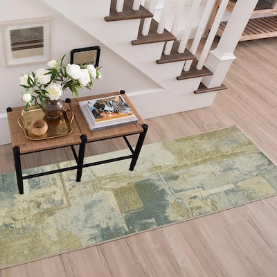 Fusion Neutral 2 ft. 6 in. x 10 ft. Abstract Runner Rug