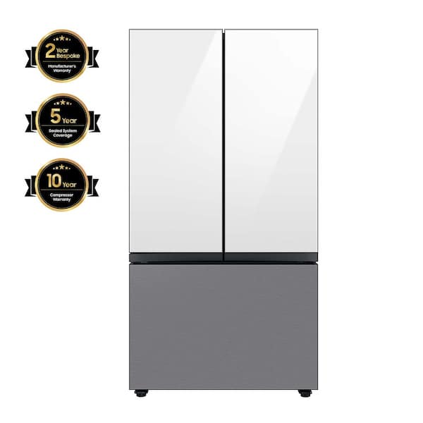 Samsung Bespoke 24 cu. ft. Customizable 3-Door French Door Smart Refrigerator with Beverage Center, Counter Depth