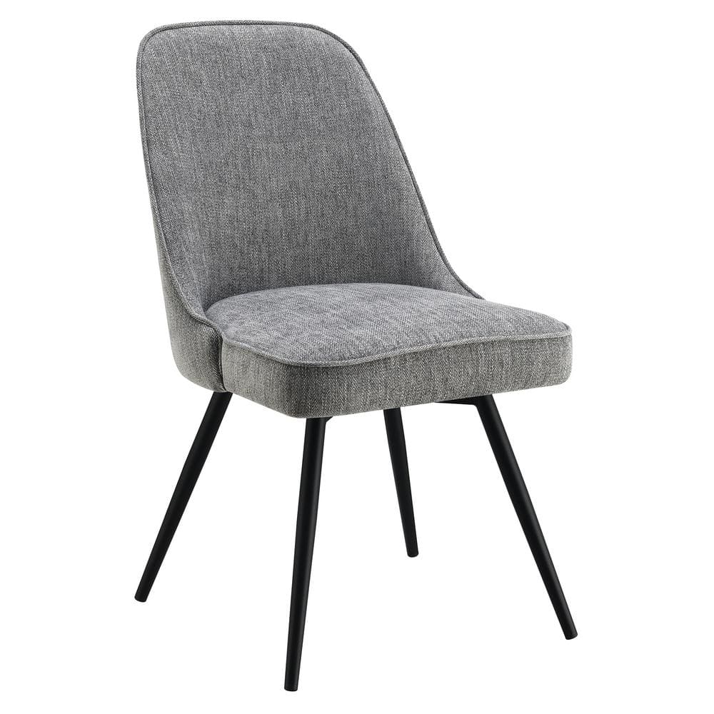 OSP Home Furnishings Martel Swivel Chair in Charcoal Herringbone