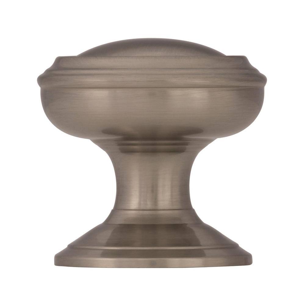 Satin Nickel Round Cabinet Knob with Mounting Hardware