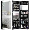 Door Wall Mount Touch Screen LED Light Mirrored Jewelry Box Cabinet Storage Lockable