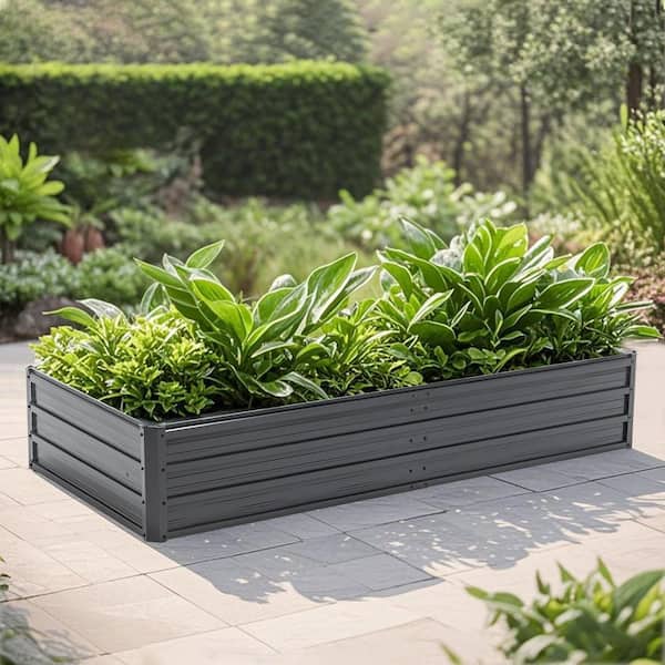 75 in. x 35.4 in. x 13.4 in. Metal Raised Garden Bed Outdoor Reinforced Galvanized Rustproof Colored Steel Planter Boxes