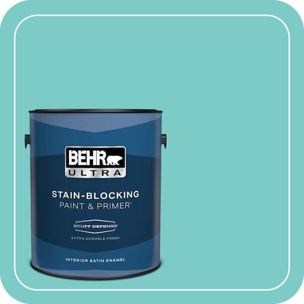 BEHR ULTRA 1 gal. #BIC-39 Blue Green Gem Extra Durable Satin Enamel Interior Paint & Primer
