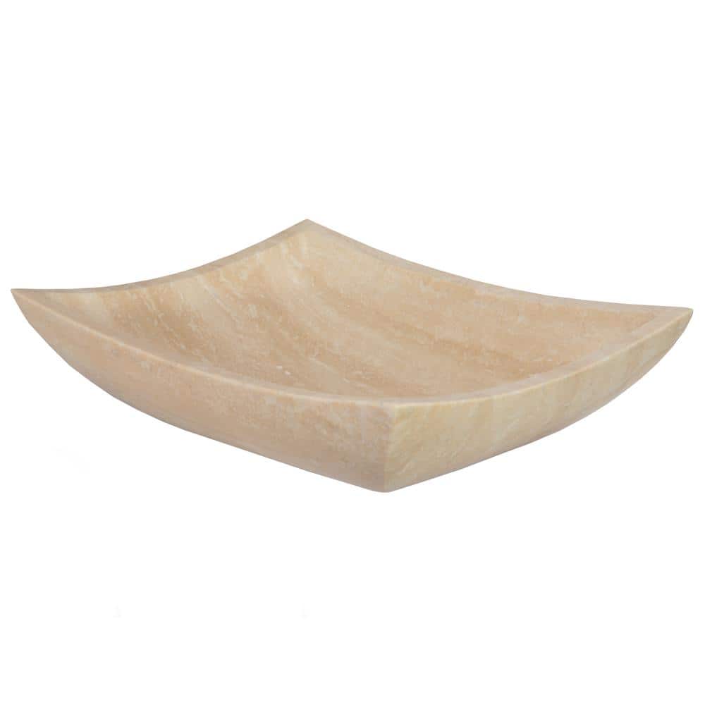 Eden Beige Stone Rectangular Bathroom Sink, 14.75''