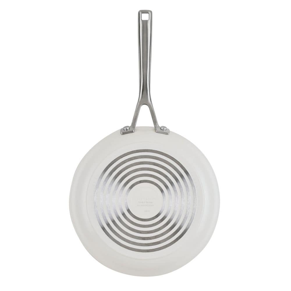 10-Piece Hard-Anodized Aluminum Ceramic Nonstick Induction Cookware Set Porcelain White
