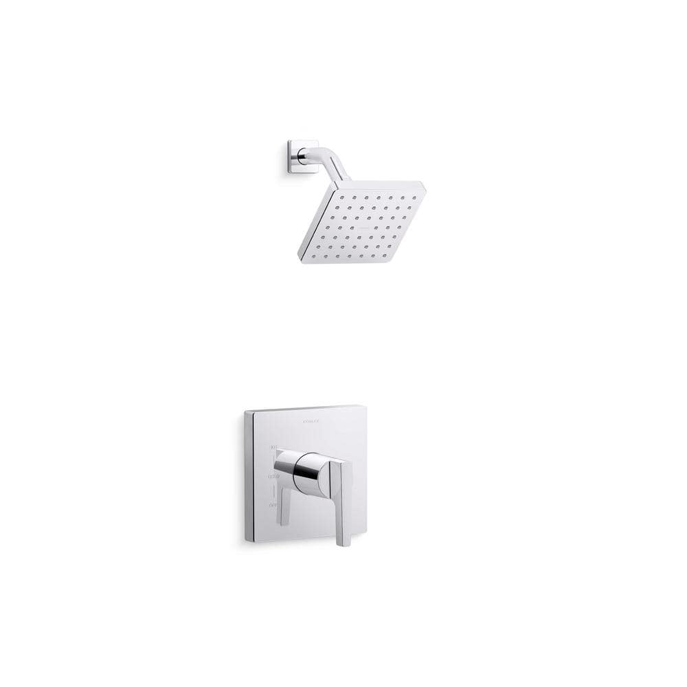 Elegant Rain Chrome Wall-Mounted Showerhead with Lever Handle