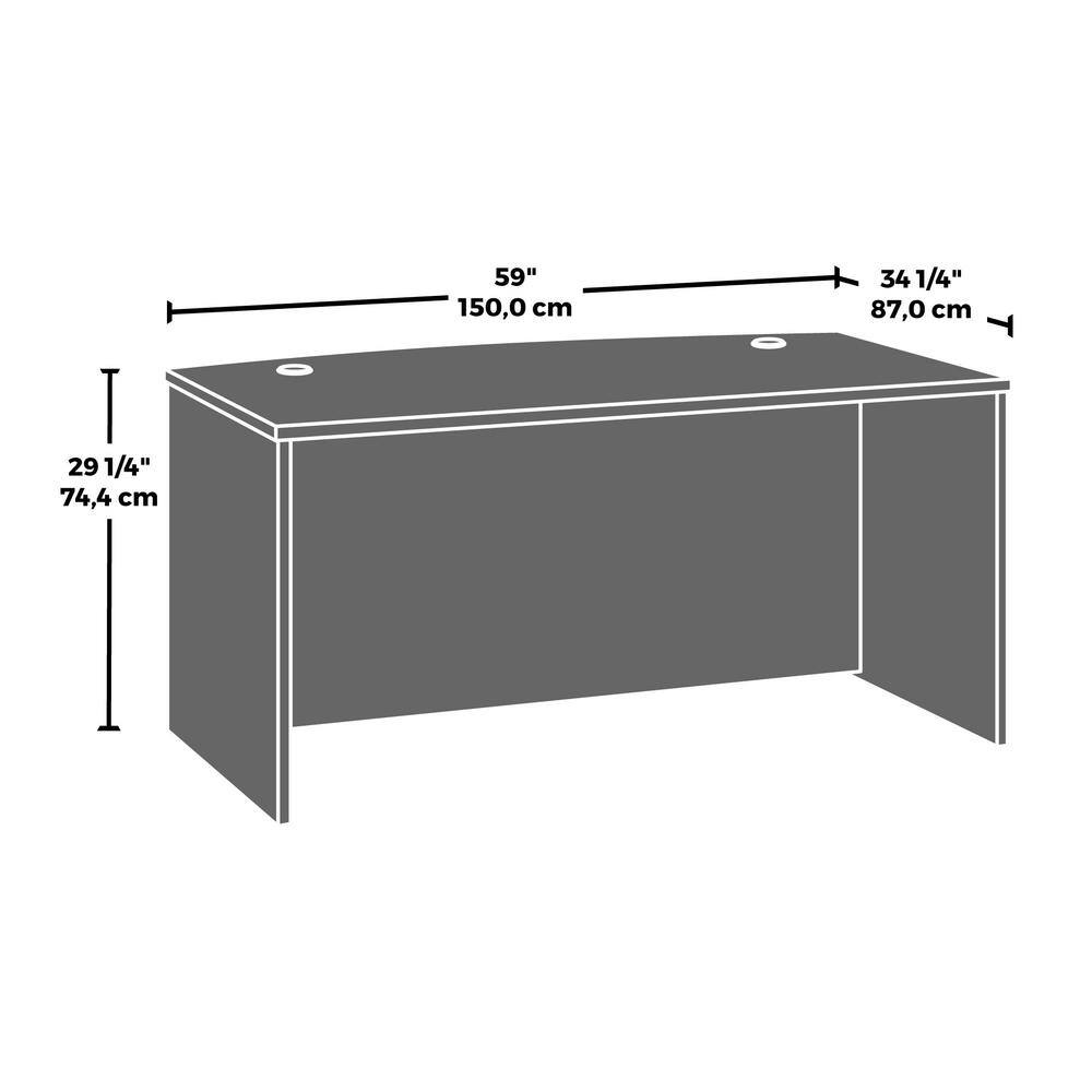Elevated Classic Cherry 60" Executive Bowfront Desk