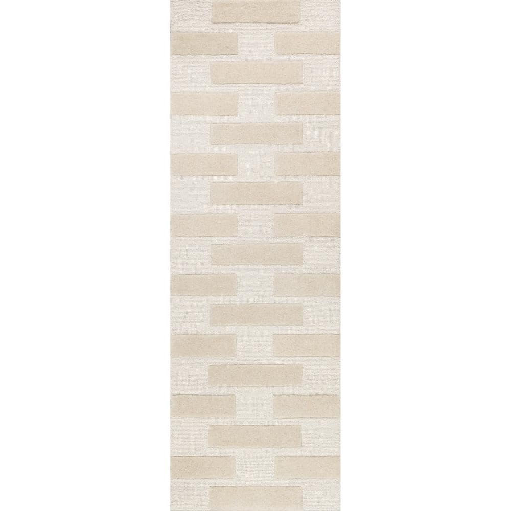 Remy Crosshatch Wool Beige 3 ft. x 8 ft. Indoor/Outdoor Patio Runner Rug price history on PriceWatchPro