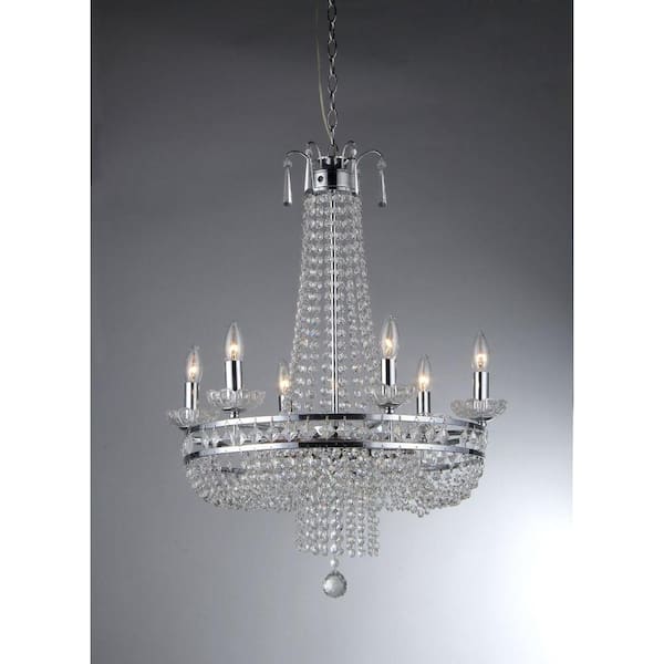 Warehouse of Tiffany Euphoria 7-Light Ceiling Chrome Crystal Chandelier
