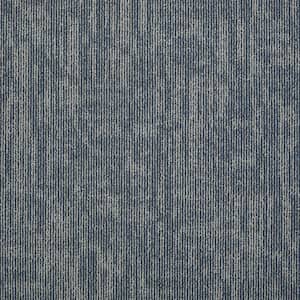 Graphix - Blue Fox - Blue Residential 24 x 24 in. Glue-Down Carpet Tile Square (48 sq. ft.)