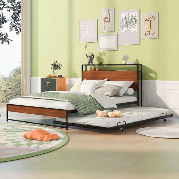 Grey Bed Frame Twin 400 lbs. Heavy Duty TwinFrameG - The Home Depot