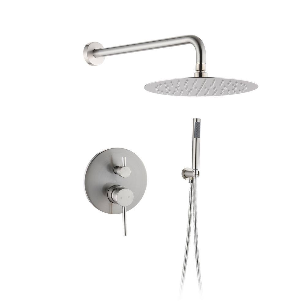 Single-Handle 2-Spray Shower Faucet 2.5 GPM with Drip Free, SHower Set Faucet with Hand Shower in Brushed Nickel price history on PriceWatchPro