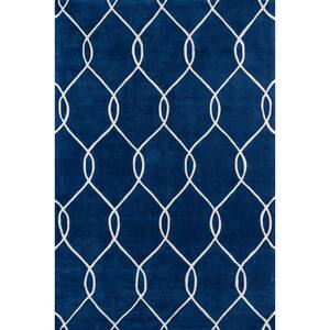 SUSSEXHOME Flower Cotton Navy 2 ft. x 3 ft. Thin Non Slip Indoor Area Rug  or Front Door Foyer Rug for Entryway FWR-NV-2X3 - The Home Depot