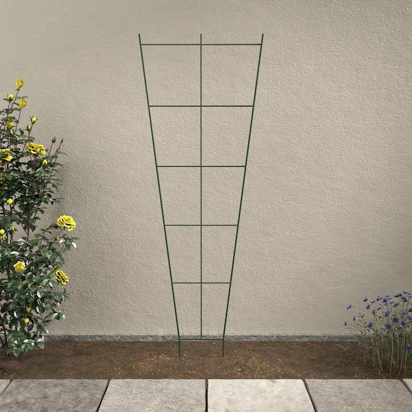 【HENRI EN VARGO】IVY Vigoro 72 in. H Ivy Green Metal Trellis 87221 - The Home Depot
