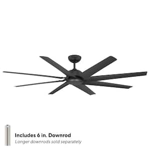 Roboto XL 70in. Indoor/Outdoor 8-Blade Smart Ceiling Fan in Matte Black with Remote Control