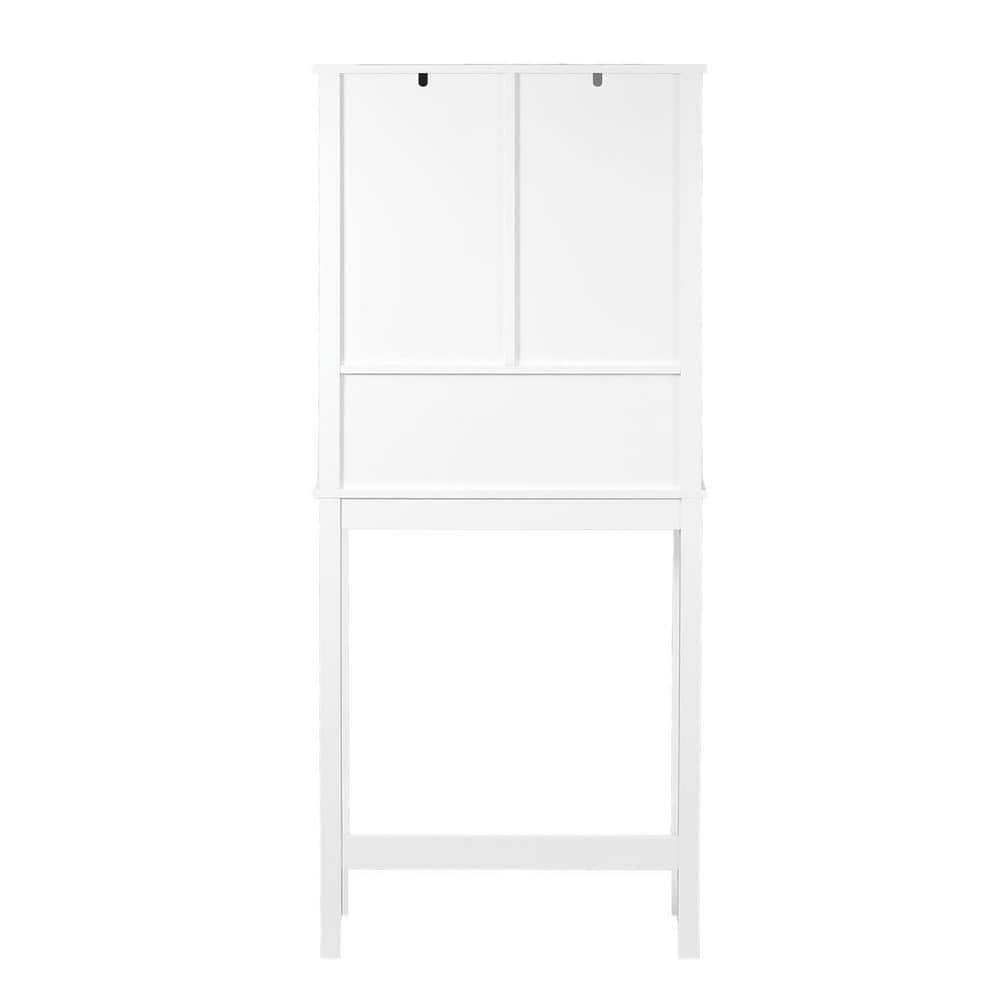 White MDF Over-the-Toilet Space Saver Cabinet with Adjustable Shelving