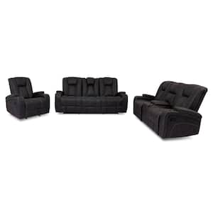 Stocklin 3-Piece Dark Gray Sofa Set