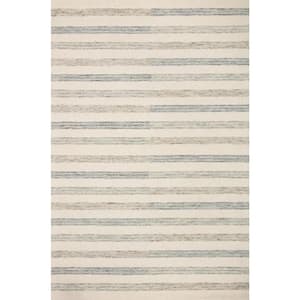 Chris Loves Julia Chris Ivory/Slate 3 ft. 6 in. x 5 ft. 6 in. Modern Hand Tufted Wool Area Rug