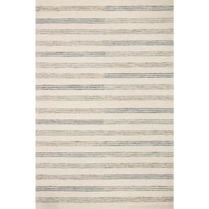 Chris Loves Julia Chris Collection Ivory/Slate 7 ft. 9 in. x 9 ft. 9 in. Modern Hand Tufted Wool Area Rug