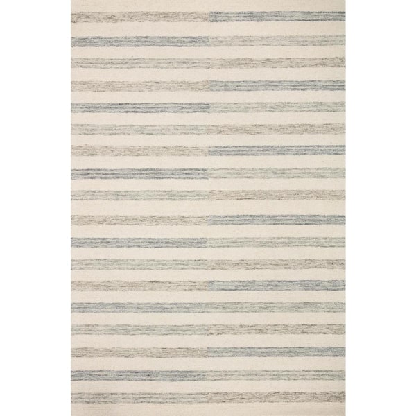 Loloi Chris Loves Julia Chris Ivory/Slate 8 ft. 6 in. x 11 ft. 6 in. Modern Hand Tufted Wool Area Rug