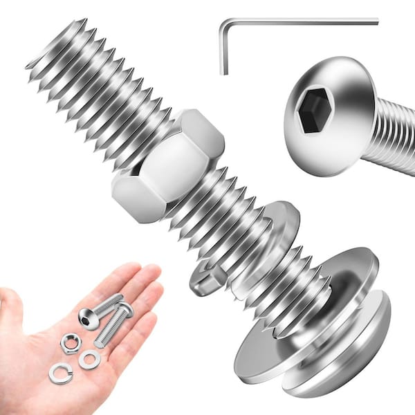 3/8 in.-16 x 2 in. Hex Button Head Stainless Steel Socket Cap Screw (20-Pack)