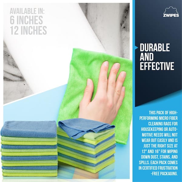 Reviews for Zwipes 12 in. x 16 in. Multi-Colored Microfiber Cleaning Cloths  (12-Pack)