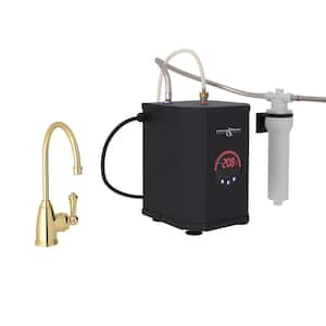 Georgian Era Single-Handle 10 in. Faucet for Instant Hot Water Dispenser in Unlacquered Brass