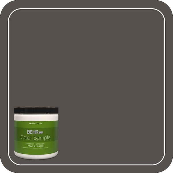 BEHR PREMIUM PLUS 8 oz. #790F-7 Dark Cavern Semi-Gloss Interior/Exterior Paint & Primer Color Sample