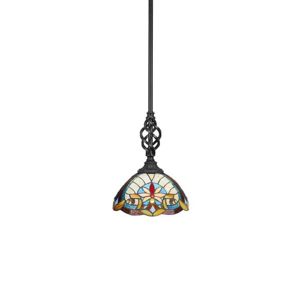 Unbranded Bridgewater 100 W 1-Light Matte Black Standard Mini Pendant Light with Glass Shade