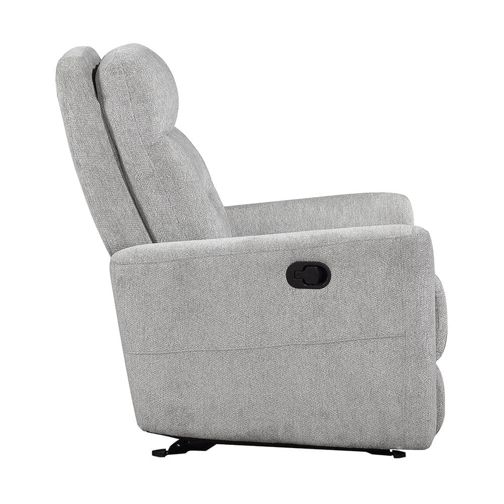 Gray Chenille Lawson Reclining Sofa with Track Arms