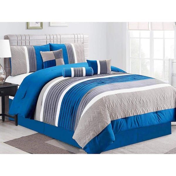Shatex 7 Piece All Season Bedding California King size Comforter Set-Ultra Soft Polyester Elegant Bedding Comforters
