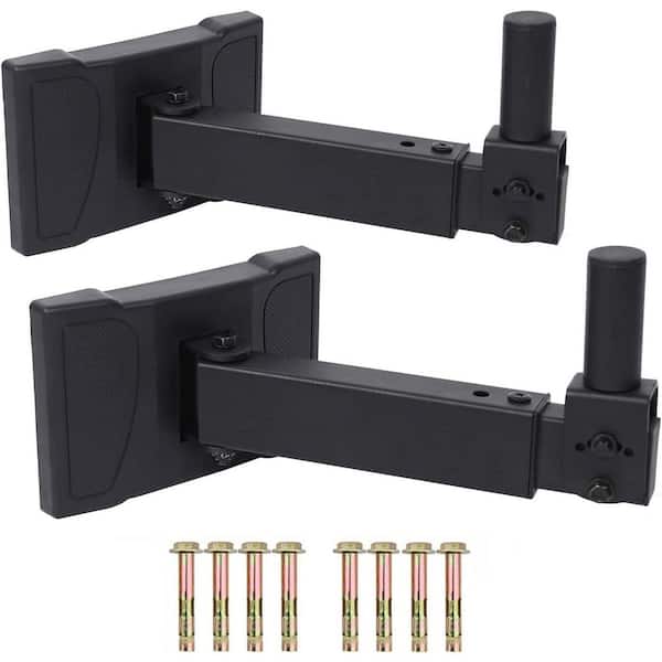 2-Pack HD-339 Heavy Duty Speaker Wall Mounts- 100 lbs. Capacity, Hidden Screw Design, Black Audio PA Speakers