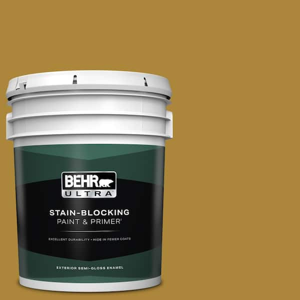 BEHR ULTRA 5 gal. #S-H-370 Garden Sprout Semi-Gloss Enamel Exterior Paint & Primer