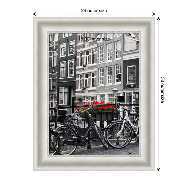 Amanti Art Opening Size 18 in. x 24 in. Parlor White Picture Frame