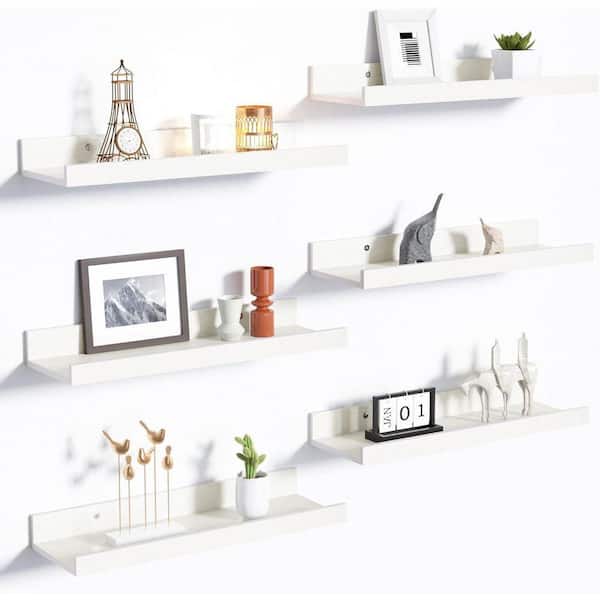15.7 in. W x 5.1 in. D White Floating Shelves Wall Shelves Storage