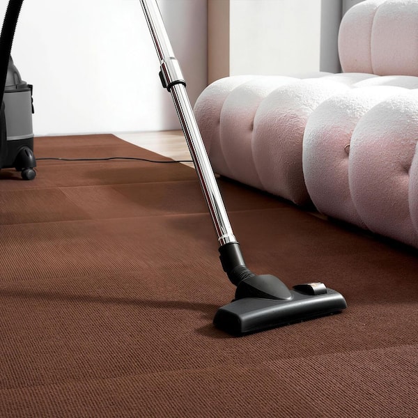 24 in. x 24 in. Square Carpet Tiles, 80 sq.ft., Dark Brown 20‑Piece Peel and Stick, Soft Pad for Office and Living Room