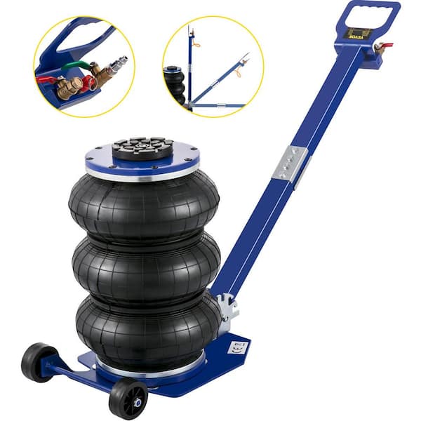 VEVOR Triple Bag Air Jack 6600 lbs. Air Bag Jack 3-5S Fast Lifting Lift Up to 15.75 in. with Adjustable Handle for Cars, Blue
