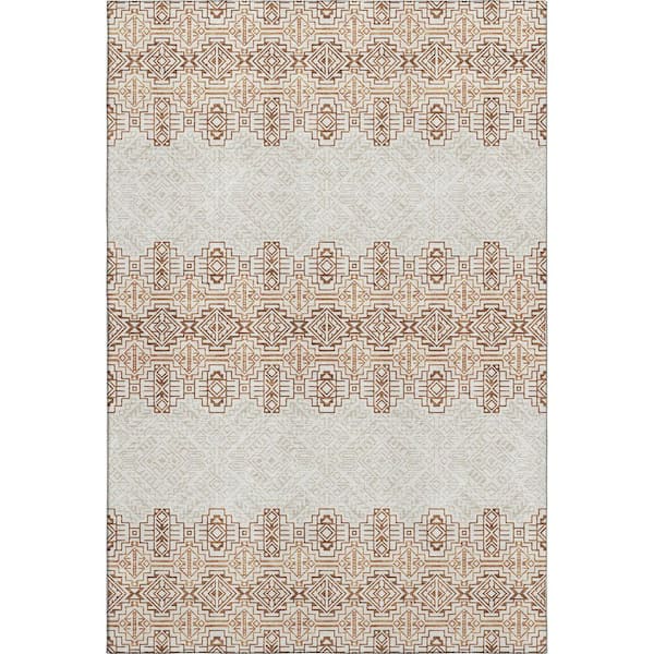 Mayfield Premium Machine Washable Abstract AMF970 Paprika 2 ft. 6 in. x 3 ft. 10 in. Area Rug