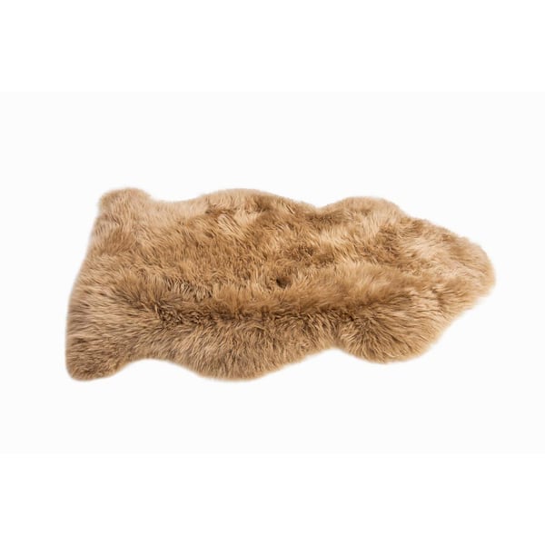 natural Milan Morchella 2 ft. x 3 ft. Shearling Single Sheepskin Area Rug