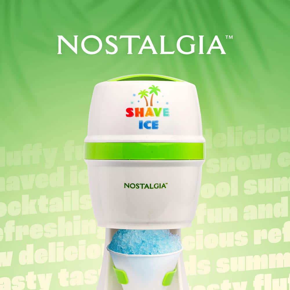 White and Green Stainless Steel Countertop Snow Cone Maker