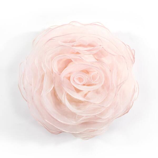 Edie@Home Floral Bouquet Dimensional Indoor & Outdoor 12x20 Lumbar Decorative Pillow, Light/Pastel Pink